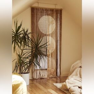 Urban Outfitters Bamboo Big Dot Natural Bamboo Beaded Curtain